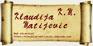 Klaudija Matijević vizit kartica